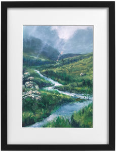 Signed Print - Framed - The source of the Taff