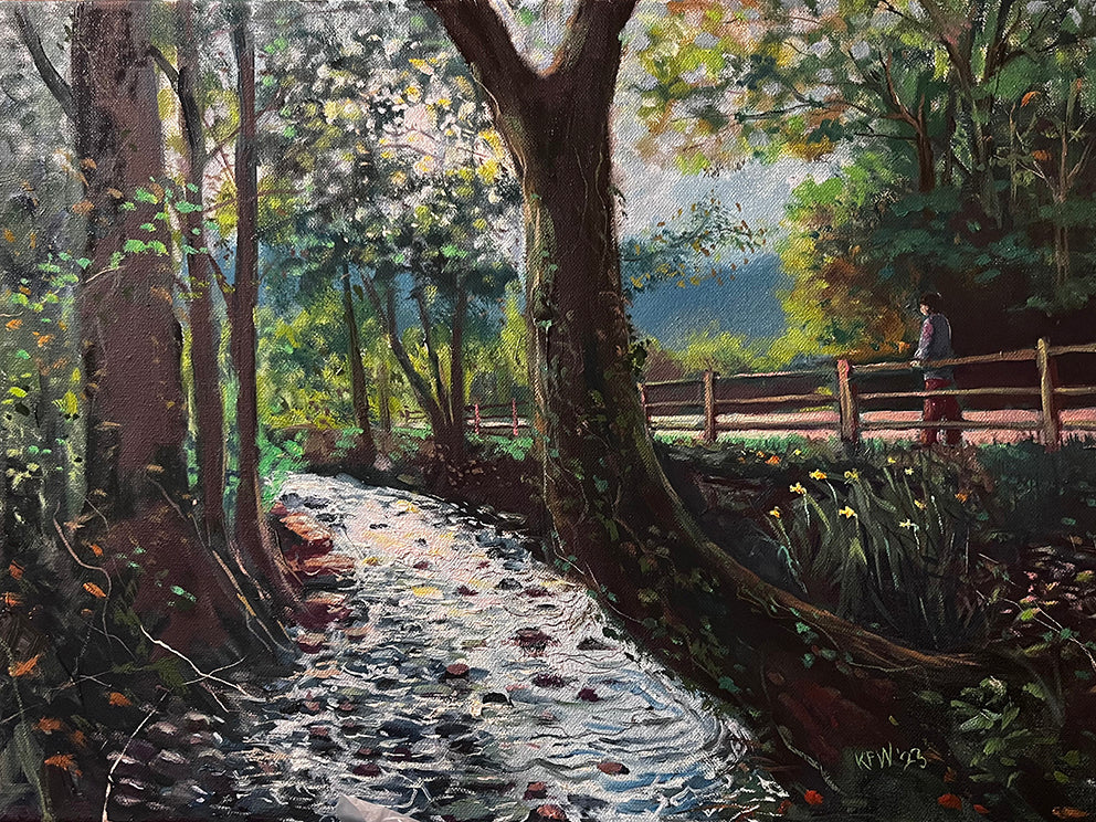 Downstream - Oil on canvas