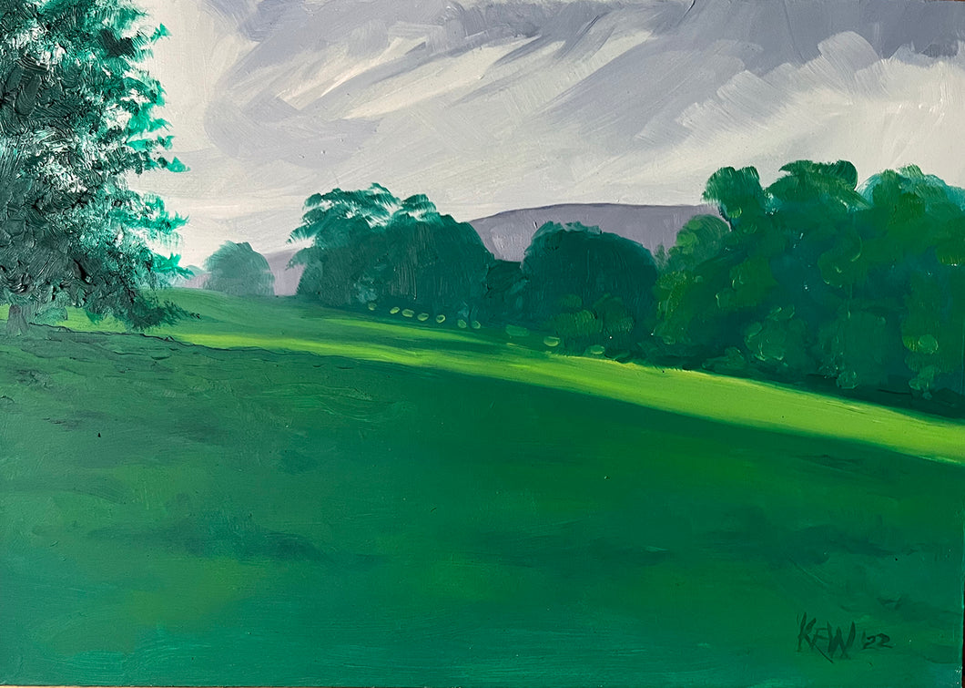 Slopes of the lower Garth - oil on board