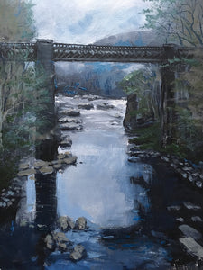 The Taff Vale Viaduct - Oil on canvas