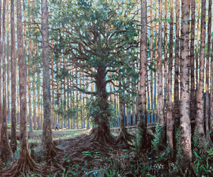 Imprisoned oak - oil on canvas