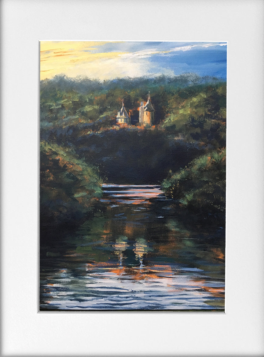 Mounted Print - (Unframed) - Castell Coch and the Taff
