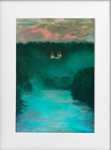 Mounted Print - (Unframed) -  Castell Coch on a moody day