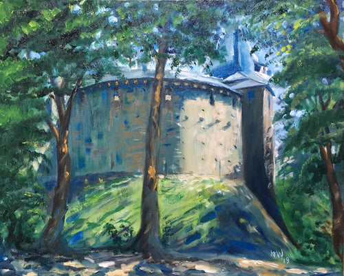 Oil on canvas painting of Castell Coch in Fforest Fawr, Tongwynlais