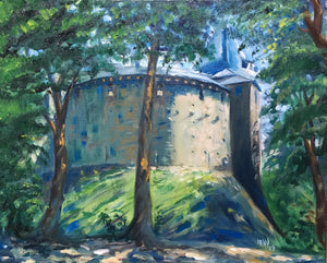 Oil on canvas painting of Castell Coch in Fforest Fawr, Tongwynlais