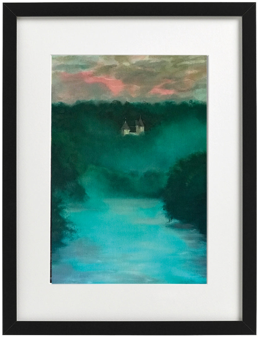 Framed print -  Castell coch on a moody day