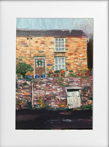 Mounted Print - (Unframed) - Cottage with coal shed, Gwaelod Y Garth
