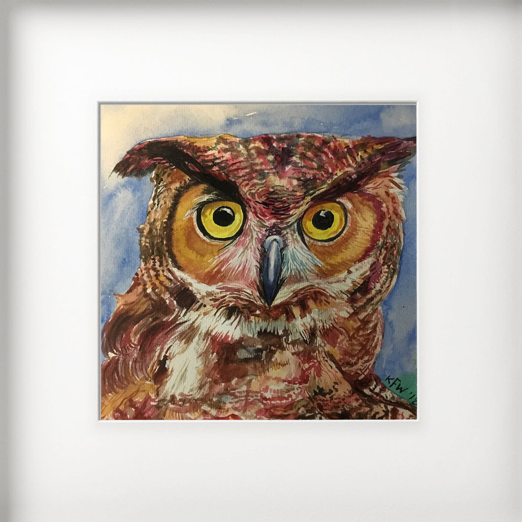 Mounted Print - (Unframed) - Eurasian Eagle Owl