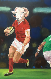 Rugby Art Wales - Flying winger