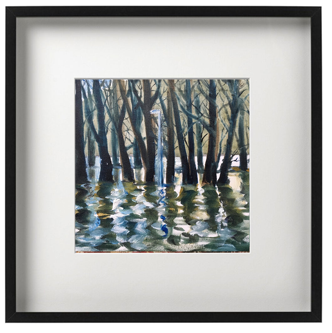 Signed Print - Framed - Lamp post during storm Dennis