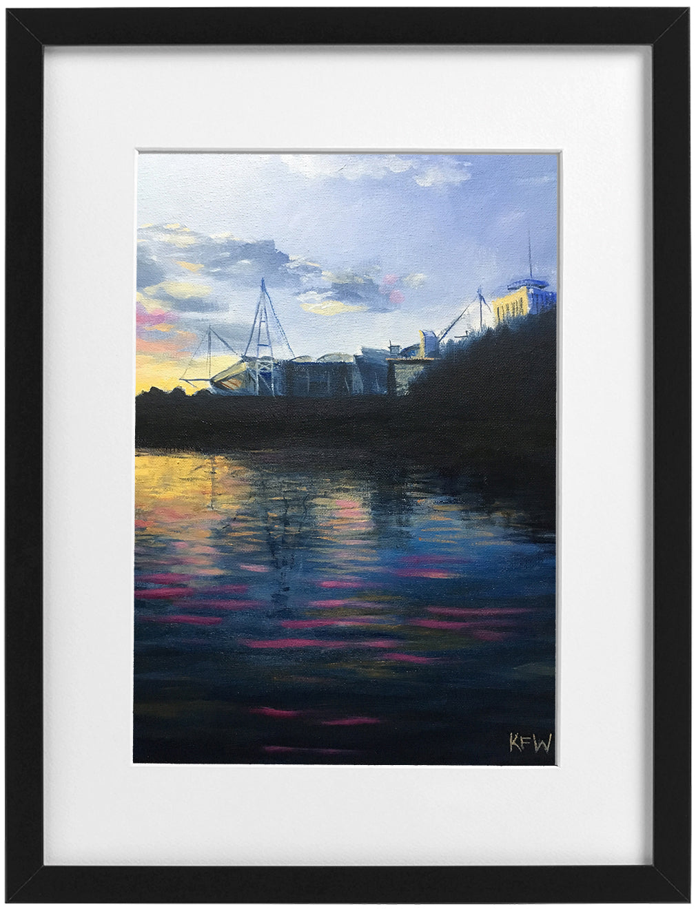 Signed Print - Framed - The Millennium Stadium on the Taff