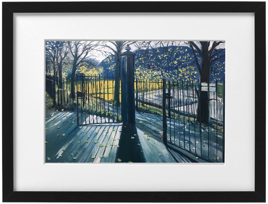 Signed Print - Framed - Park gates - Taffs Well