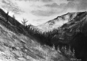 Snowdonia - Charcoal on paper