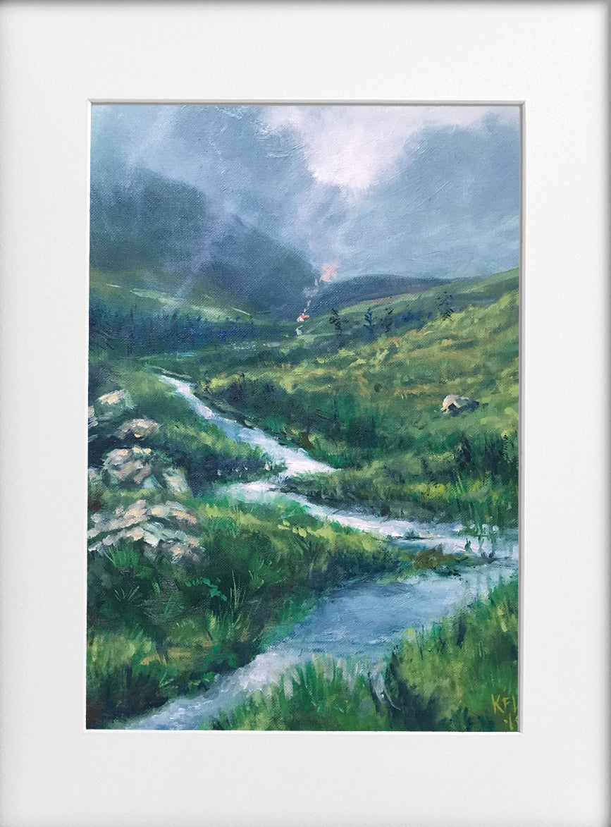 Mounted Print - (Unframed) - The source of the Taff