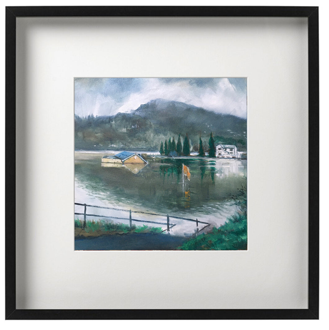 Signed Print - Framed - Taffs Well Park and Storm Dennis