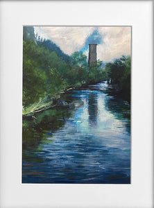 Mounted Print - (Unframed) - Viaduct totem on the Taff