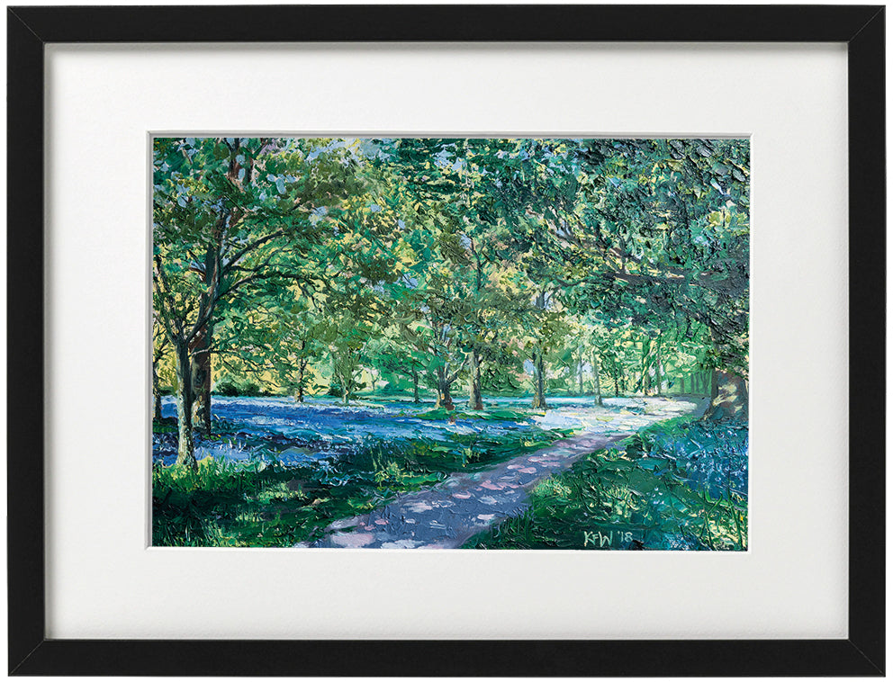 Signed Print - Framed - Sprint clearing in Forest Fawr